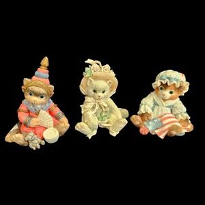 Calico Kittens Priscilla‎ Hillman Enesco Friendship Theme Lot of 3 Vtg READ